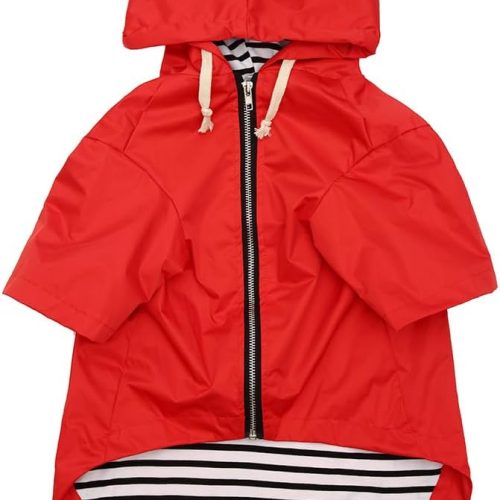 Waterproof Raincoat with Harness Hole and Pocket