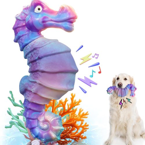 Squeaky Rubber Belly Chew Toy for Large Dogs, Tough Interactive Toy for All Breeds, Helps Relieve Boredom